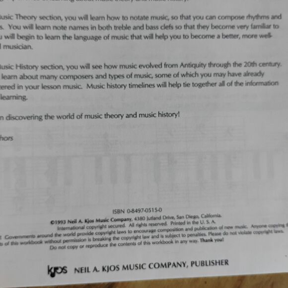 Music Theory and History Book 1 Standard of Excellence Comprehensive Band Method - Picture 2 of 4